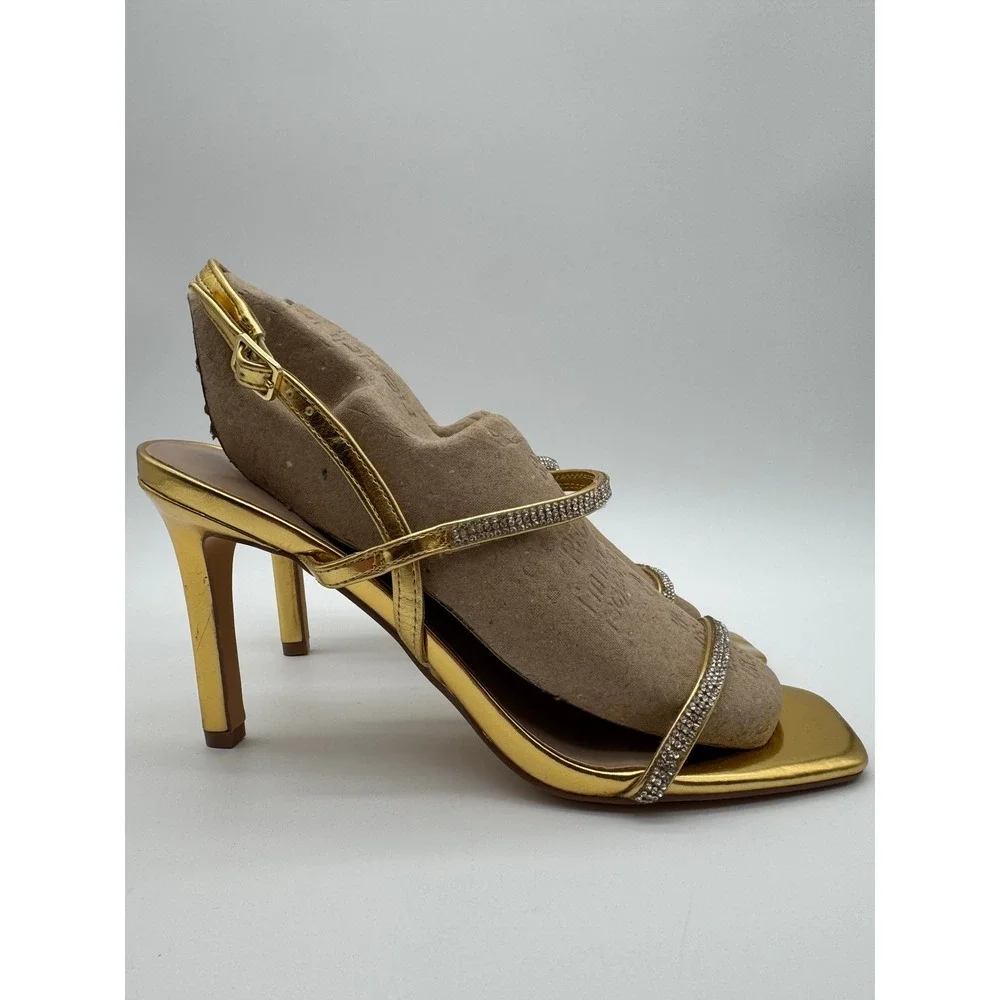Dream‎ Pairs Heels Womens Size 10 Gold Rhinestone Strappy Dress Sandals